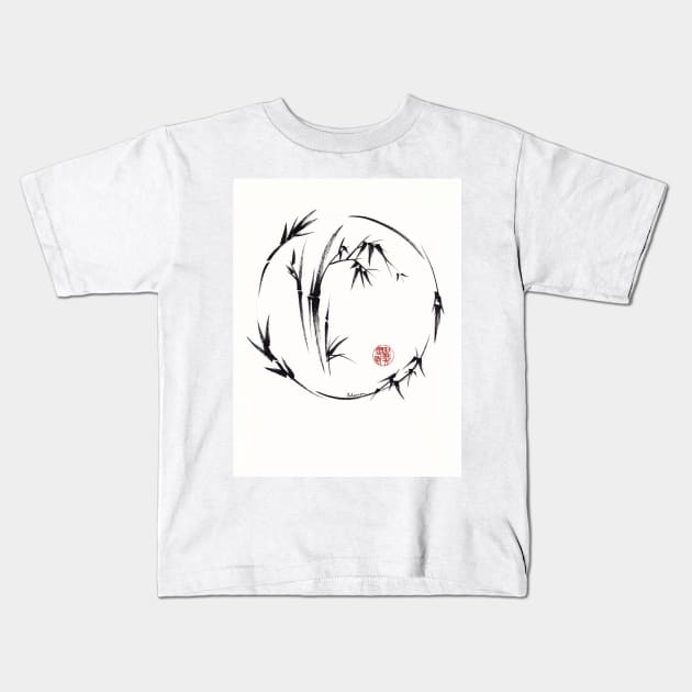 Aureole - enso brush pen painting Kids T-Shirt by tranquilwaters